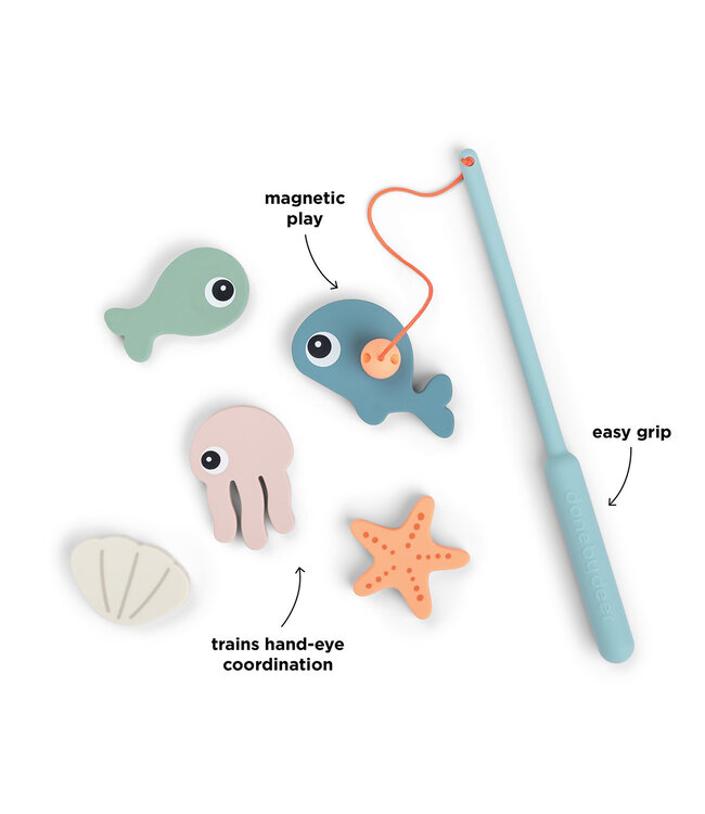 Done by Deer Done by Deer - Bath fishing toy Sea friends Colour mix