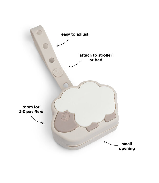 Done by Deer Done by Deer - Silicone pacifier pouch Sheepy Sand