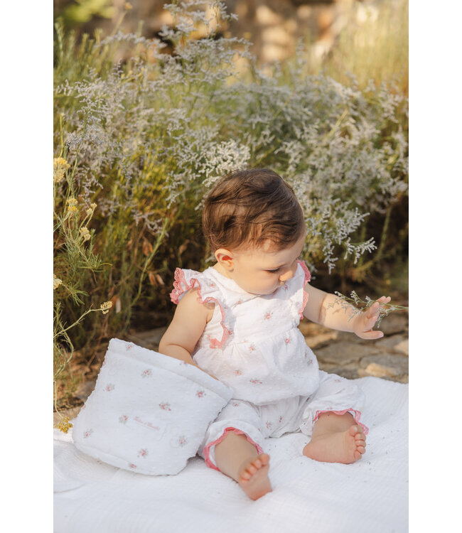 Tartine et Chocolat Tartine et Chocolat - Jumpsuit bloemen - wit/roze