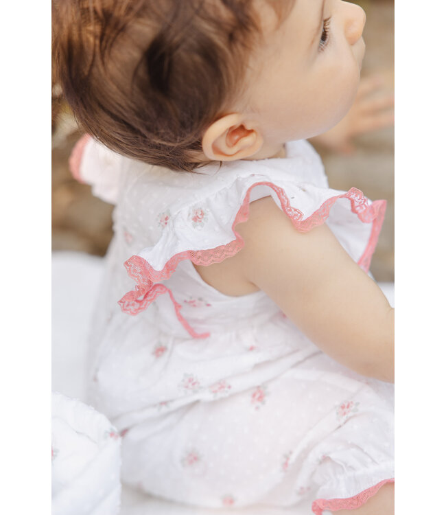 Tartine et Chocolat Tartine et Chocolat - Jumpsuit bloemen - wit/roze