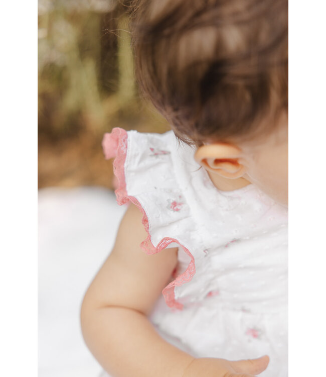 Tartine et Chocolat Tartine et Chocolat - Jumpsuit bloemen - wit/roze