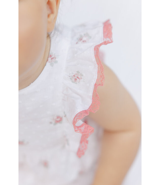 Tartine et Chocolat Tartine et Chocolat - Jumpsuit bloemen - wit/roze