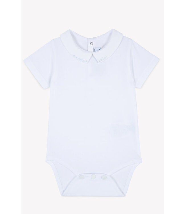 Tartine et Chocolat Tartine et Chocolat - Body met geborduurde kraag vliegtuig - wit