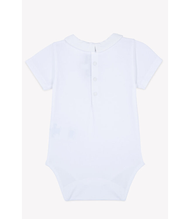 Tartine et Chocolat Tartine et Chocolat - Body met geborduurde kraag vliegtuig - wit