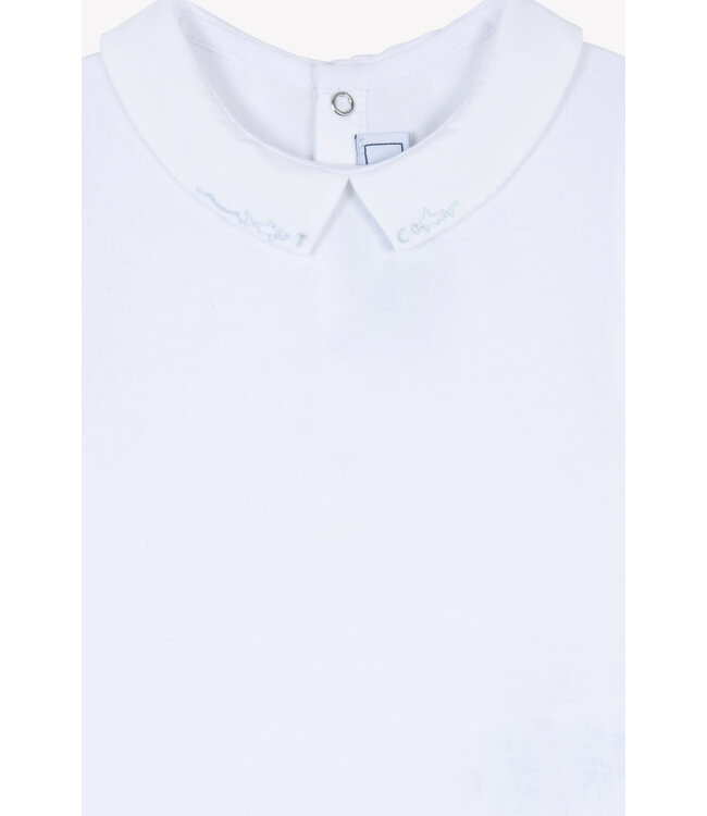 Tartine et Chocolat Tartine et Chocolat - Body met geborduurde kraag vliegtuig - wit