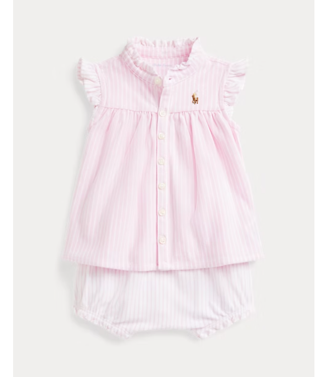 Ralph Lauren Ralph Lauren - Gebreide gestreepte top en bloomer - Carmel pink multi