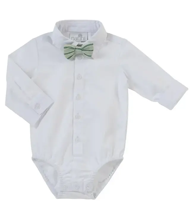 Natini Natini - Bodyshirt Pierrot Bow Stripes Green - White