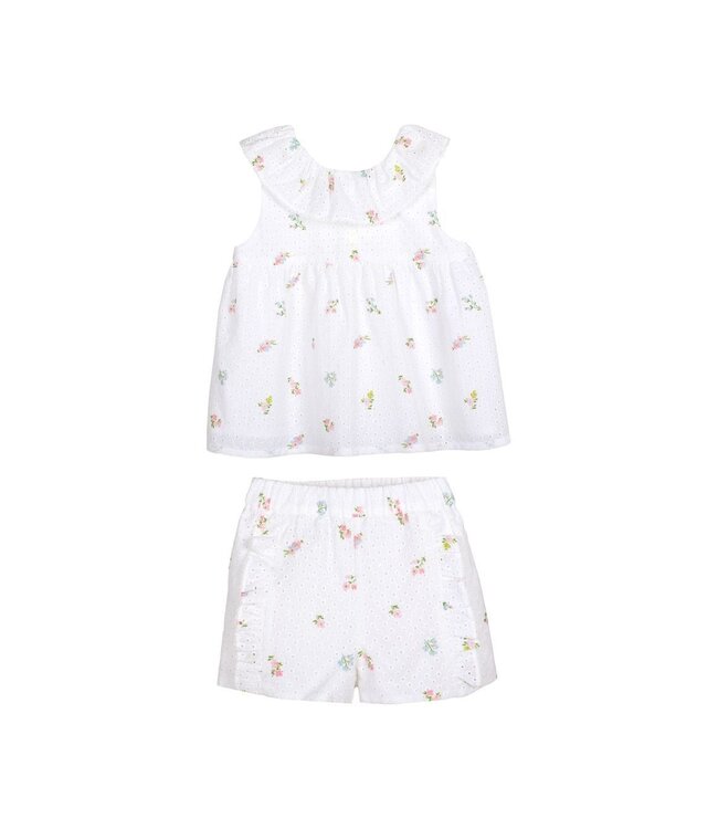 Patachou Patachou - Blouse met bloomer - bloemen  - Wit