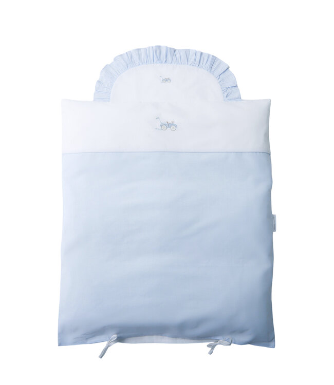 Theophile & Patachou Theophile & Patachou - Donsovertrek wieg lijnen 80x80cm + sloop - Lichtblauw - Classic Car