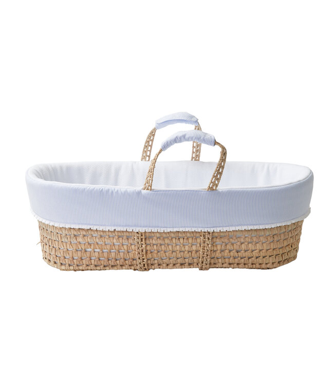 Theophile & Patachou Theophile & Patachou - Rieten reiswieg + Aankleding blauw / gewafeld - Lichtblauw - Classic Car