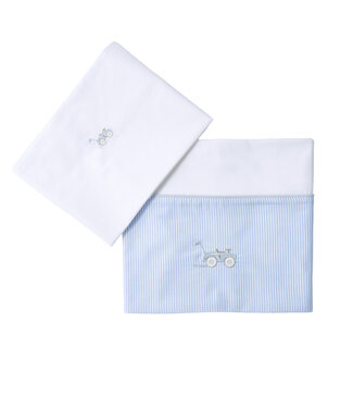 Theophile & Patachou Theophile & Patachou - Laken bed 105x170cm + sloop - Lichtblauw - Classic Car