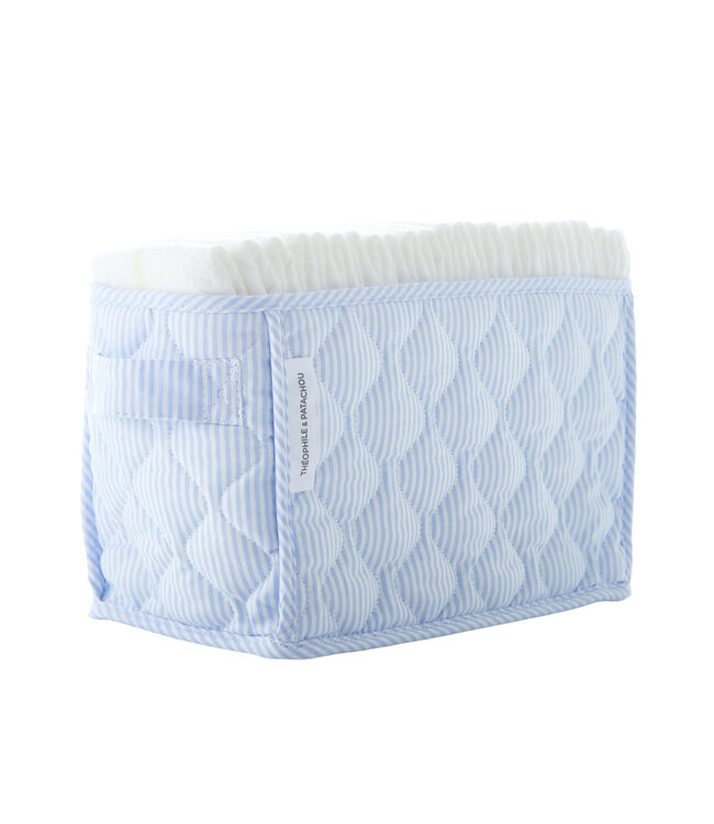 Theophile & Patachou Theophile & Patachou - Verzorgingsmand voor luiers  - Gewatteerd - Lichtblauw - Classic Car