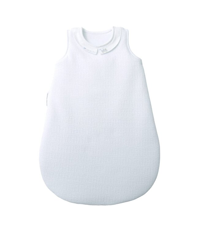 Theophile & Patachou Theophile & Patachou - Slaapzak 60cm kraag - Gewafeld - Wit/lichtbl - Classic Car