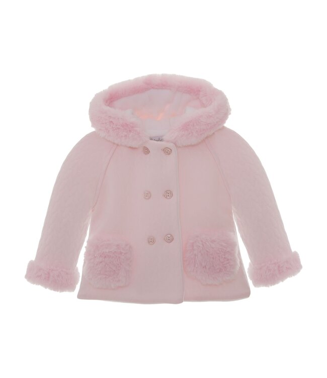 Patachou Patachou - Jas Met Kap En Bont - Roze