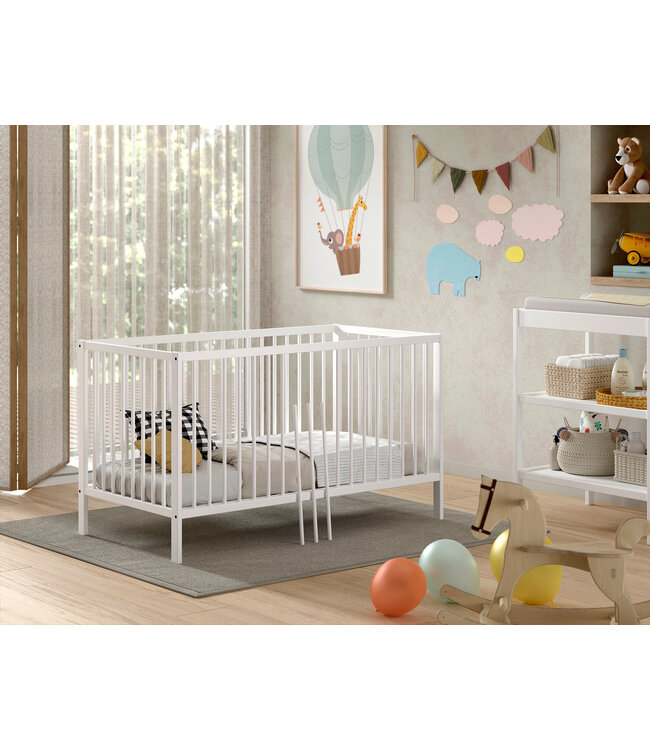 JAXX Jaxx - Dino Babybed 70X140 Wit (Lattenbodem Inbegrepen)