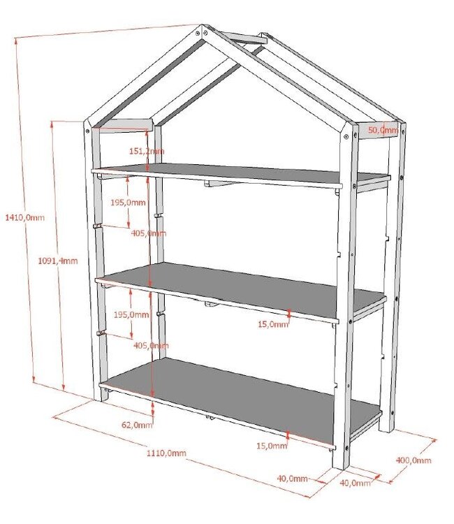 JAXX Jaxx - Dallas Boekenkast Natuur