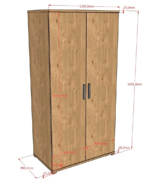 JAXX Jaxx - Sam 2-Deurs Kast Eik