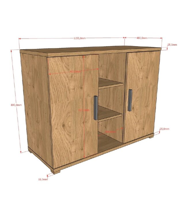JAXX Jaxx - Sam Commode 2 Deuren Eik