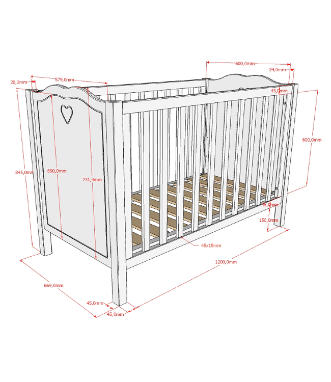 JAXX Jaxx - Amori Babybed 60X120 Cm Wit