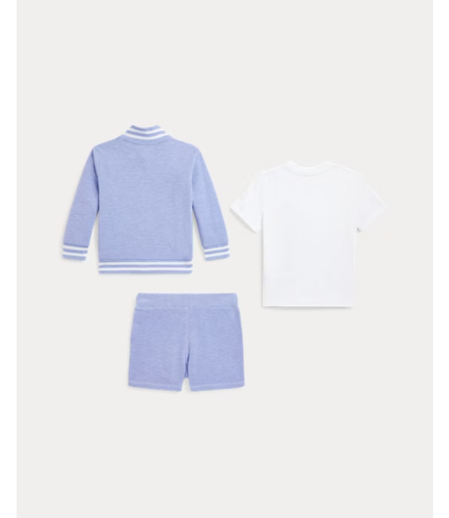 Ralph Lauren Ralph Lauren - Katoenen T-shirt, baseballjack en short - Harbor Island blue multi