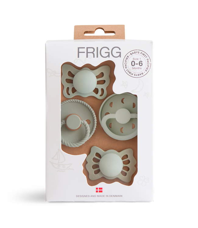 Frigg Frigg - Baby’S First Pacifier Pack - T1 Sage - Moonlight Sailing