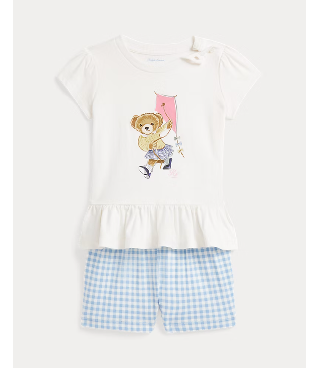 Ralph Lauren Ralph Lauren - Katoenen Polo Bear T-shirt en bloomer