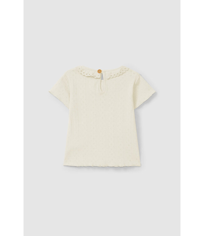 Snug Snug - Tshirt ajours met ruffles - creme