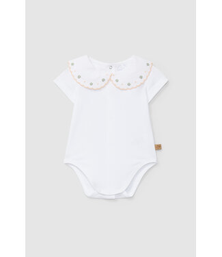 Laranjinha Laranjinha - Body met geborduurde bloemen kraag - wit