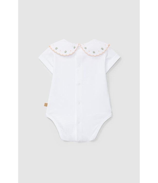 Laranjinha Laranjinha - Body met geborduurde bloemen kraag - wit