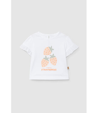 Laranjinha Laranjinha - Tshirt aardbei - wit