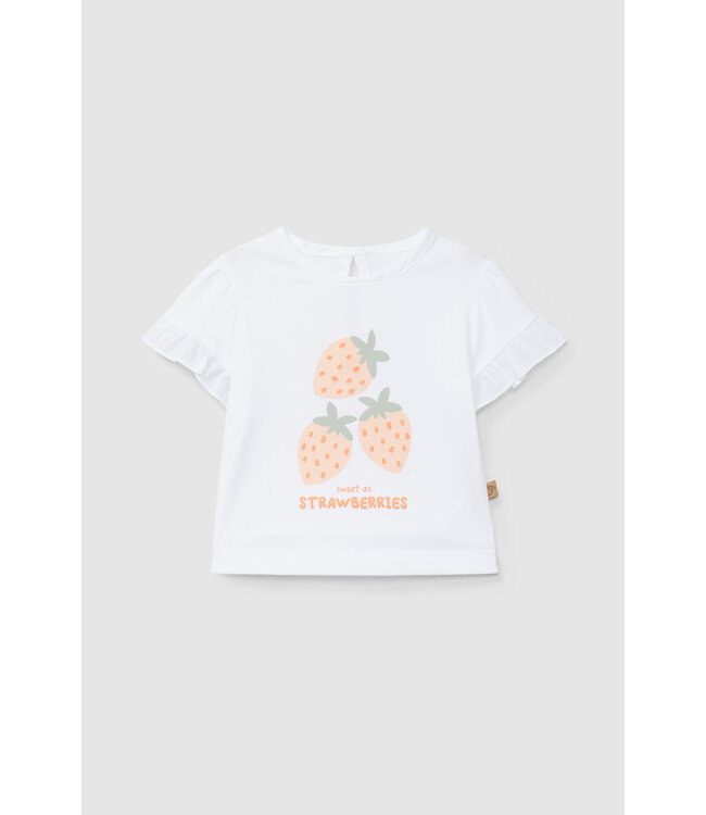 Laranjinha Laranjinha - Tshirt aardbei - wit
