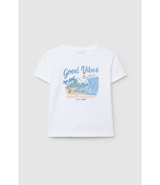 Laranjinha Laranjinha - Tshirt good vibes - wit