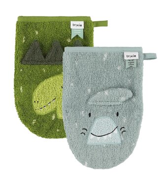 Trixie Trixie - Washandje 2-pack| Mr. Shark - Mr. Dino