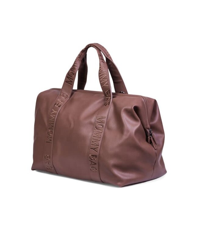 Childhome Childhome - MOMMY BAG SIGNATURE SIMILI LEDER DONKER BRUIN