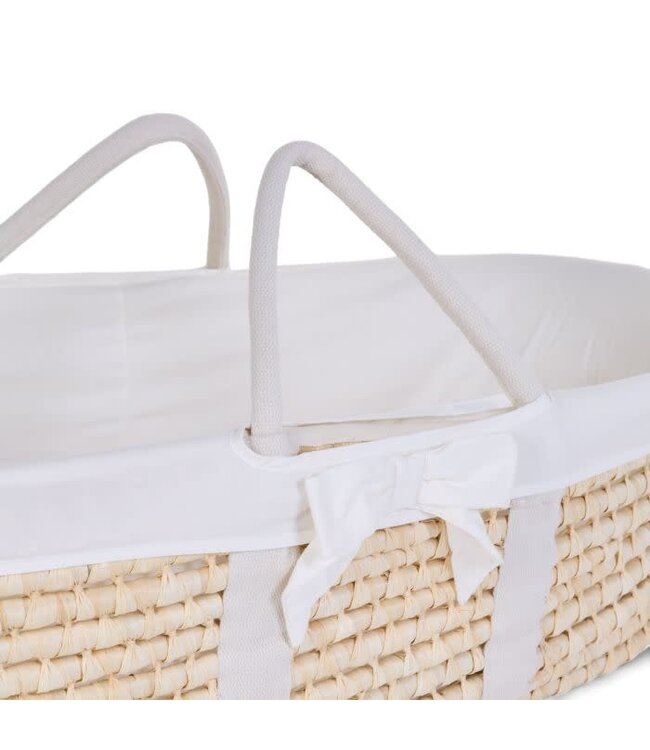 Childhome Childhome - Moses Mand + Handvaten + Matras - Zacht Maïsschil - Naturel + Jersey Bekleding Ecru