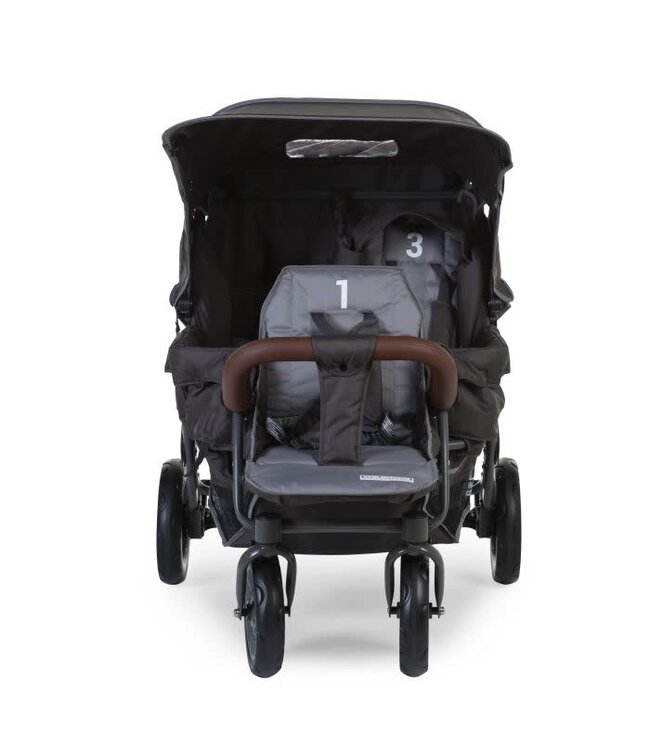 Childhome Childhome - TRIPLET STROLLER BLACK 3 CHILDREN +RC +SC