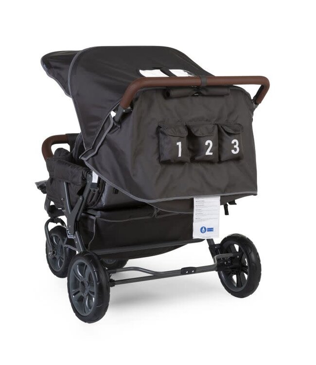 Childhome Childhome - TRIPLET STROLLER BLACK 3 CHILDREN +RC +SC