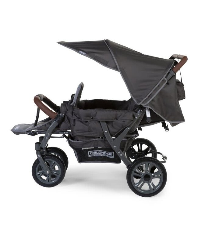 Childhome Childhome - TRIPLET STROLLER BLACK 3 CHILDREN +RC +SC