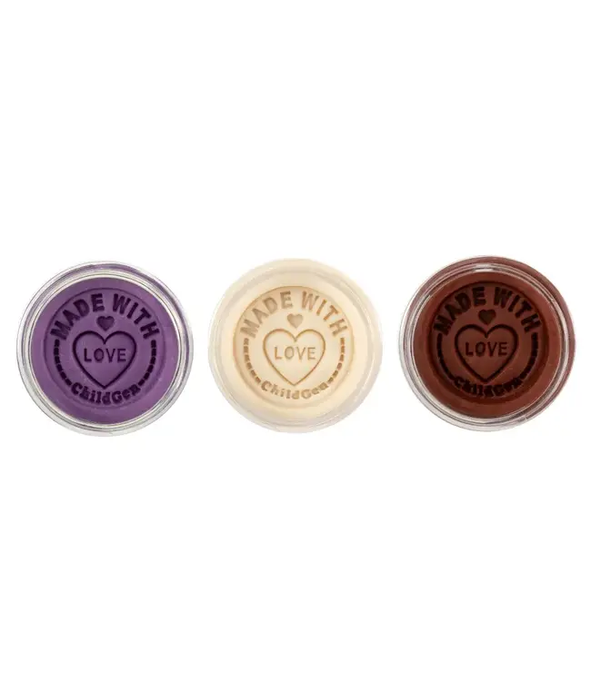 Childgen Childgen - Play Dough Jar 3 Pcs - Purple - White - Brown