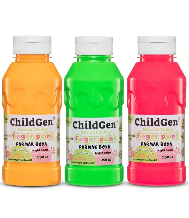 Childgen Childgen - Super Washable Finger Paint 350X3 Ml Bottles - Neon Sets - Neon Sets