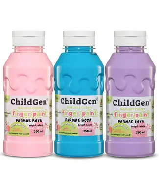 Childgen Childgen - Super Washable Finger Paint 350X3 Ml Bottles - Pastel Sets 1 - Pastel Sets