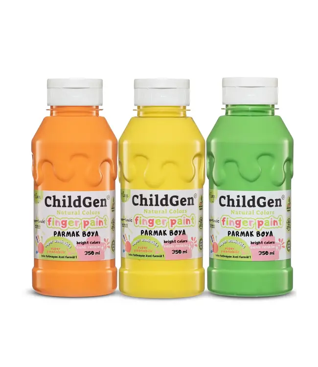 Childgen Childgen - Super Washable Finger Paint 350X3 Ml Bottles Pastel Sets 2 - Pastel Sets