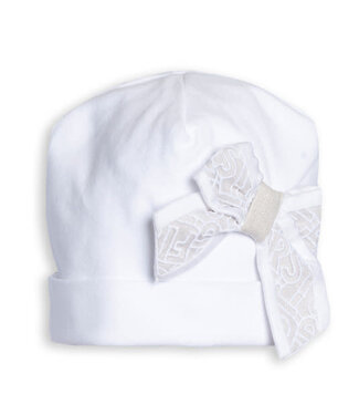 First First - Bonnet White/beige logo