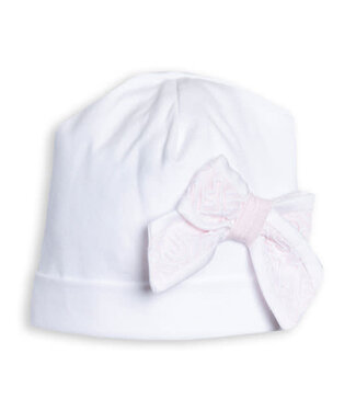 First First - Bonnet White/pink logo