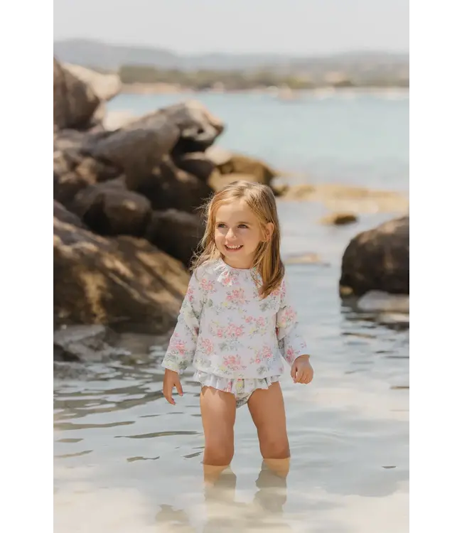 Tartine et Chocolat Tartine et Chocolat - Zwemshirt ecru bloemenprint