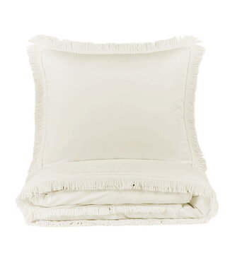 Cotton & Sweets Cotton & Sweets - dekbedovertrek - boho twist fringe vanille - 140 x 200