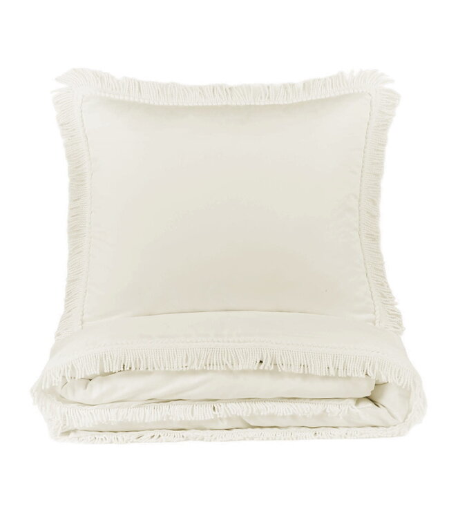 Cotton & Sweets Cotton & Sweets - dekbedovertrek - boho twist fringe vanille - 140 x 200