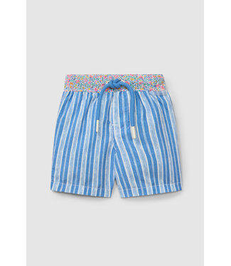Laranjinha Laranjinha - zwemshort liberty streep en bloem - blauw