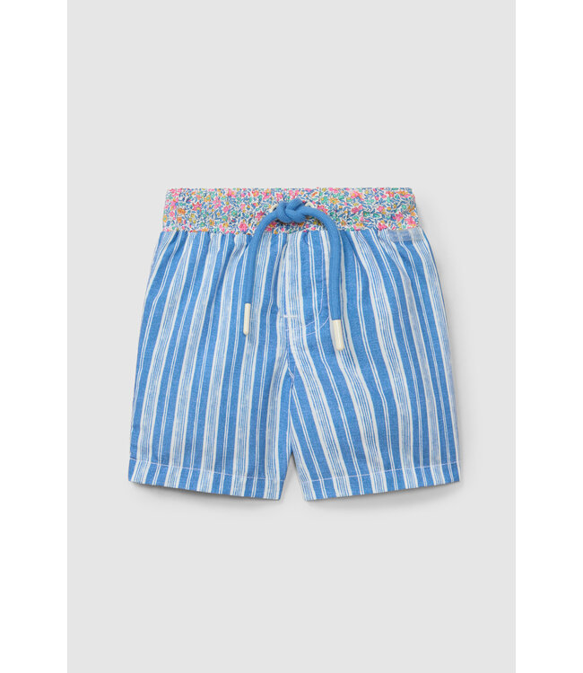 Laranjinha Laranjinha - zwemshort liberty streep en bloem - blauw