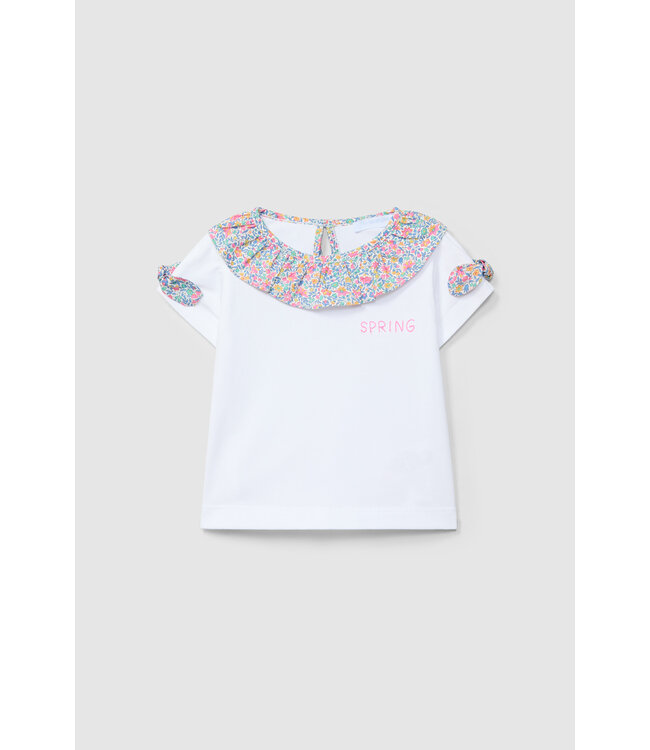 Laranjinha Laranjinha - Tshirt Liberty kraagje - Wit